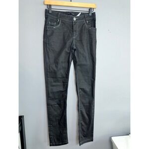 IKKS Slim Fit Women's Black Denim Jeans Stretch Cotton Blend Size 24